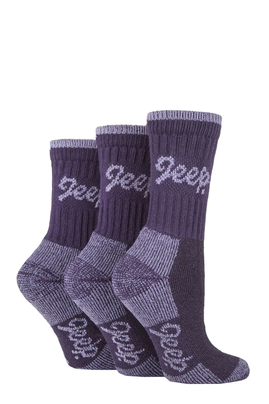 Jeep Ladies Terrain Boot Socks Pack of 3 Purple/Rose