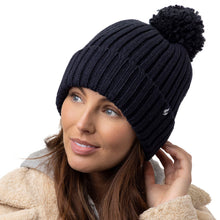 Load image into Gallery viewer, Sockshop Arden Ladies Heat Holders Rib &amp; Pom Hat