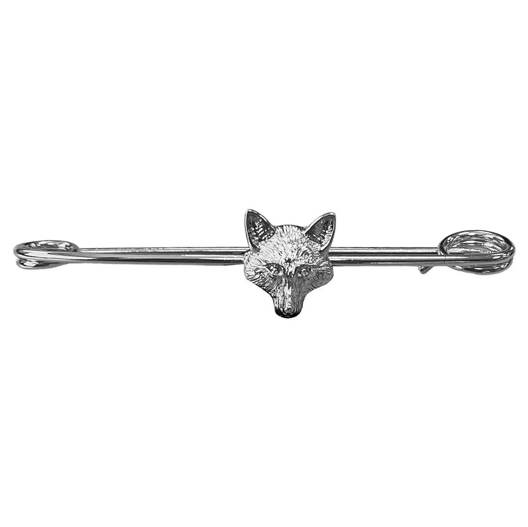 Silver Plated Stock Pin - Fox Head