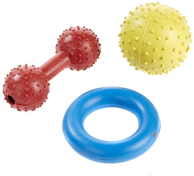 Classic Rubber Dog Toy Trio