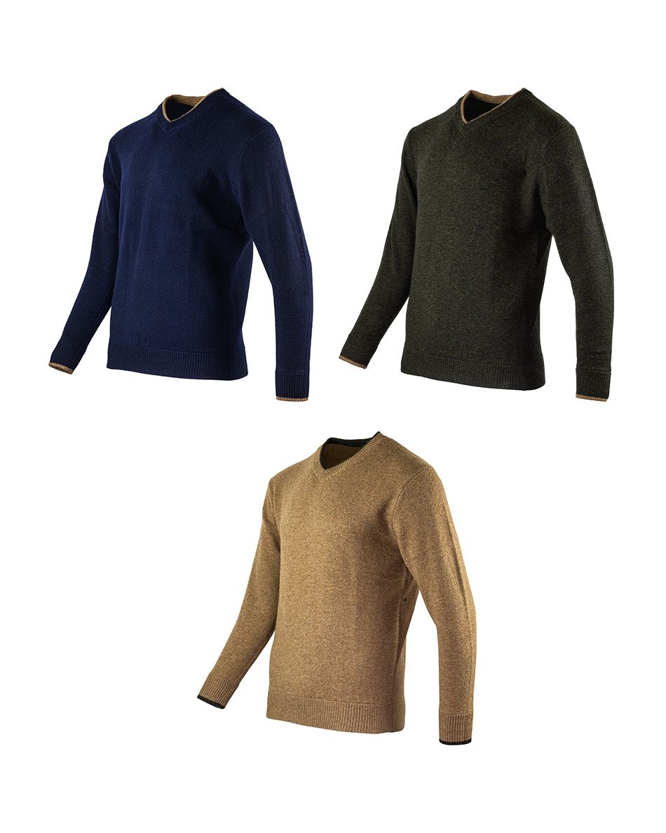 Jack Pyke Ashcombe 100% Lambswool V-Neck Jumper